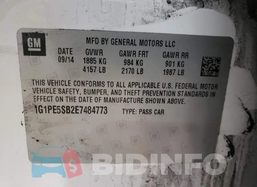1G1PE5SB2E7484773 Photo# 12