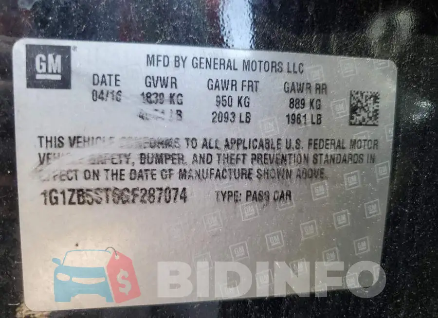 1G1ZB5ST6GF287074 Photo# 10