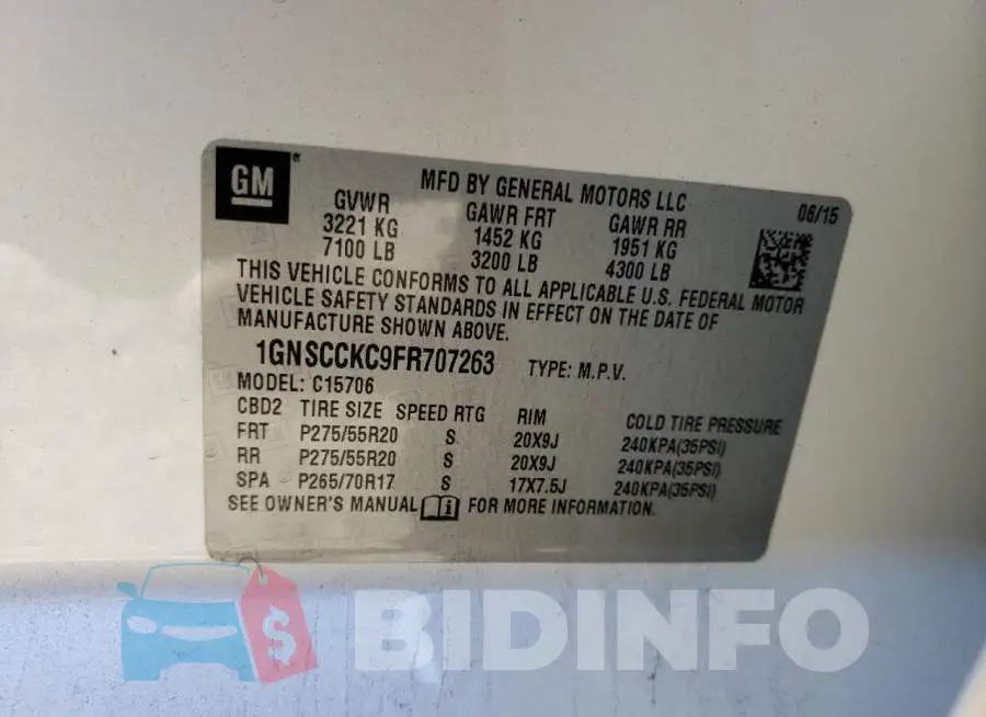 1GNSCCKC9FR707263 Photo# 12
