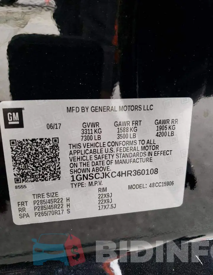 1GNSCJKC4HR360108 Photo# 13