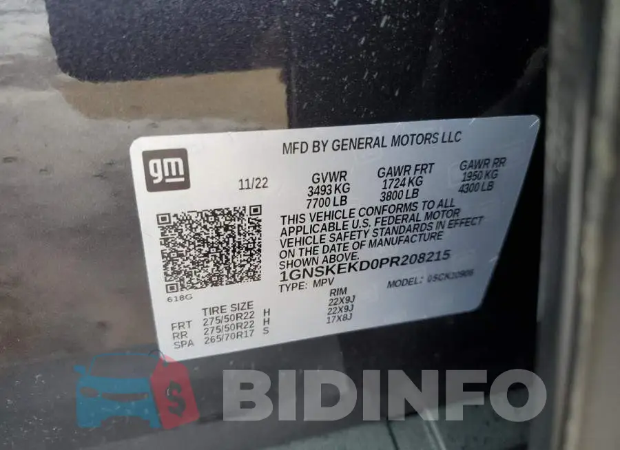 1GNSKEKD0PR208215 Photo# 13