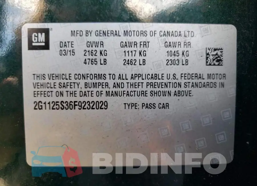 2G1125S36F9232029 Photo# 12