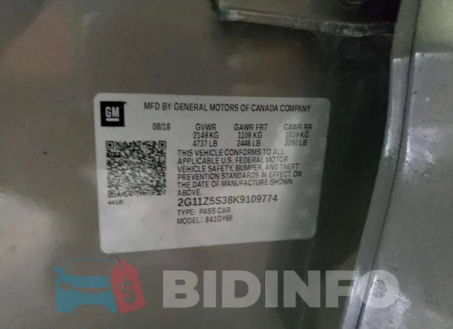 2G11Z5S38K9109774 Photo# 12