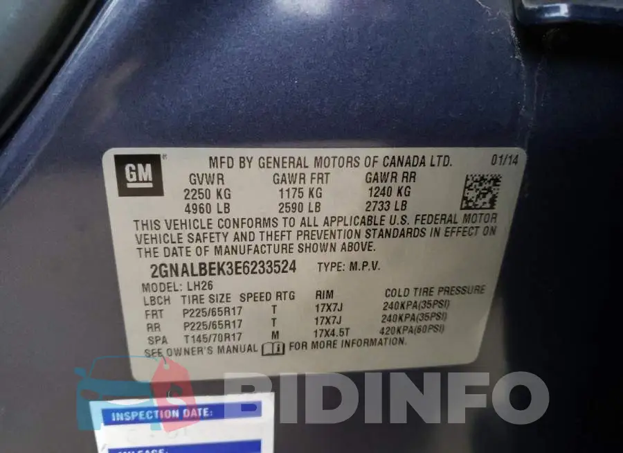 2GNALBEK3E6233524 Photo# 14