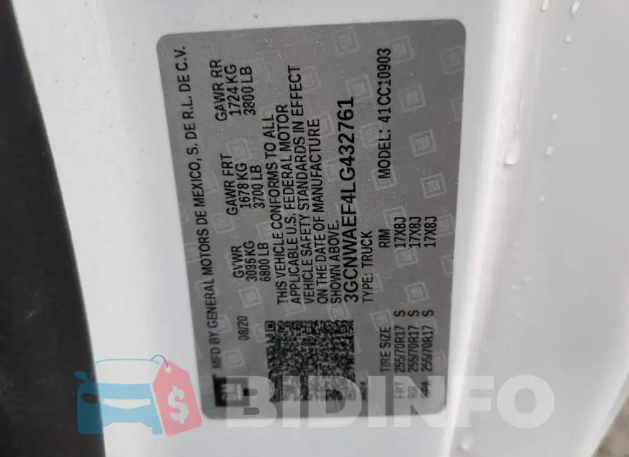3GCNWAEF4LG432761 Photo# 12