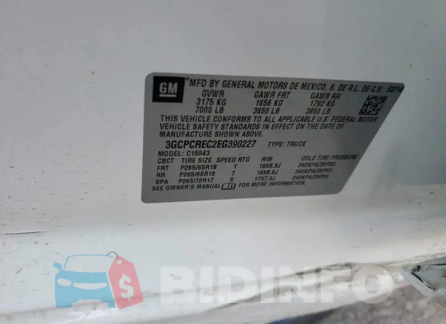 3GCPCREC2EG390227 Photo# 10