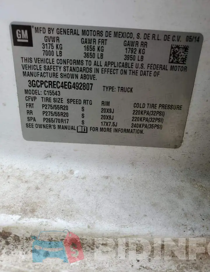 3GCPCREC4EG492807 Photo# 12