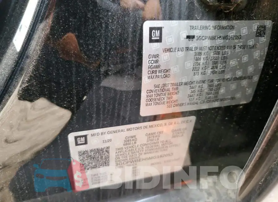 3GCPWBEH5MG162053 Photo# 12