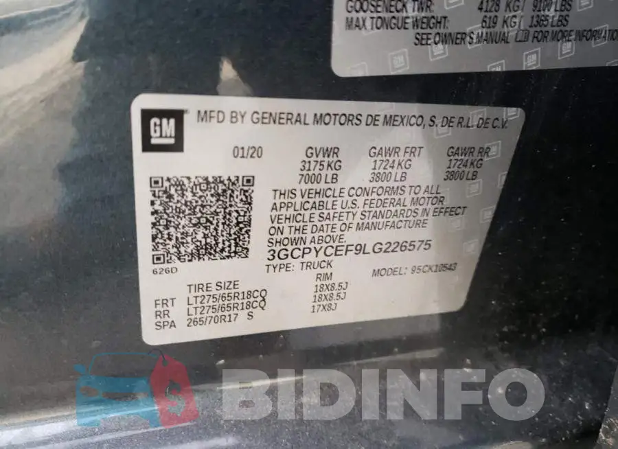 3GCPYCEF9LG226575 Photo# 12