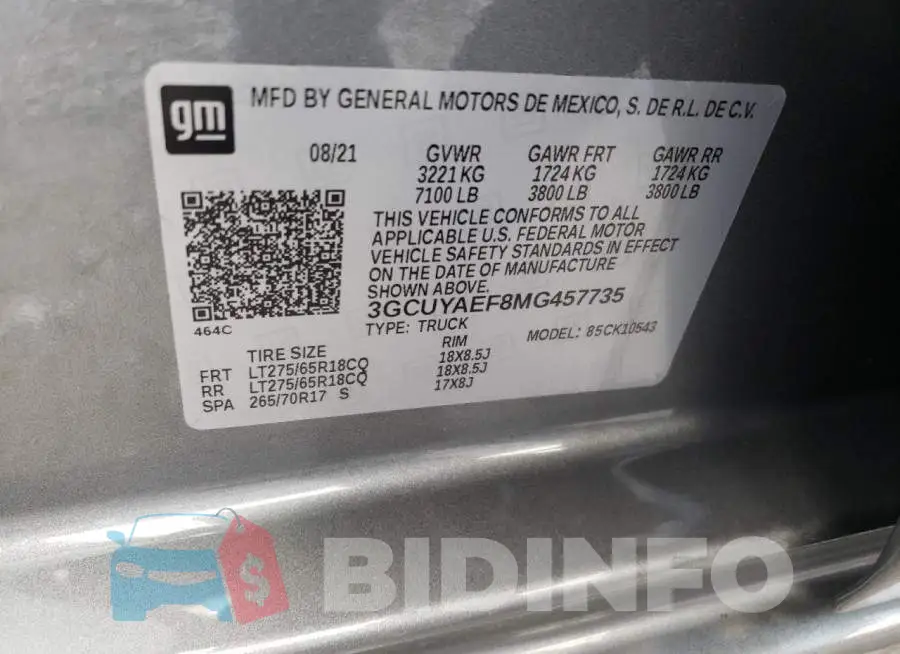 3GCUYAEF8MG457735 Photo# 12