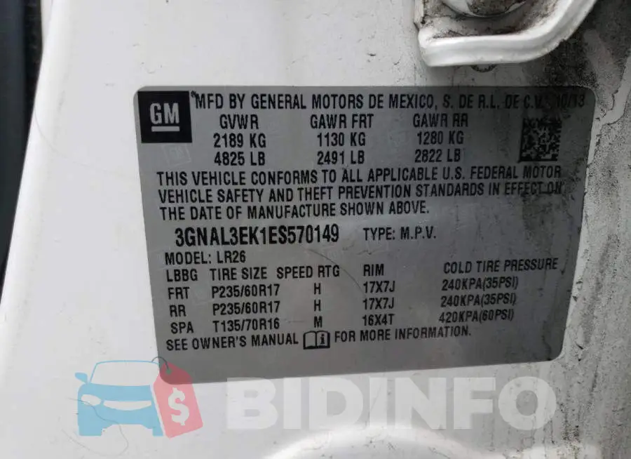 3GNAL3EK1ES570149 Photo# 12