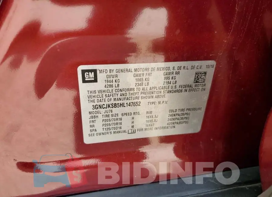 3GNCJKSB5HL147652 Photo# 13