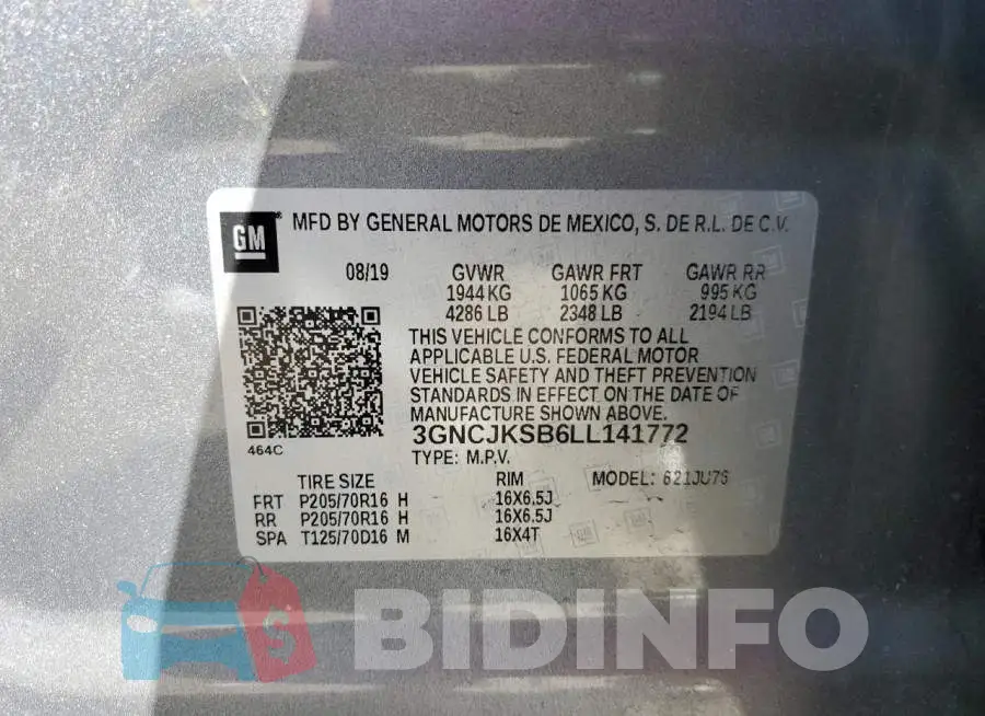 3GNCJKSB6LL141772 Photo# 14