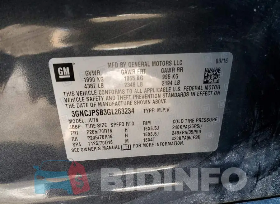 3GNCJPSB3GL263234 Photo# 13