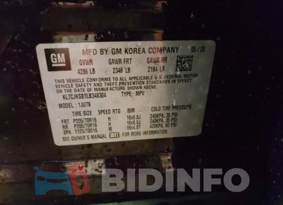 KL7CJKSB1LB348304 Photo# 14