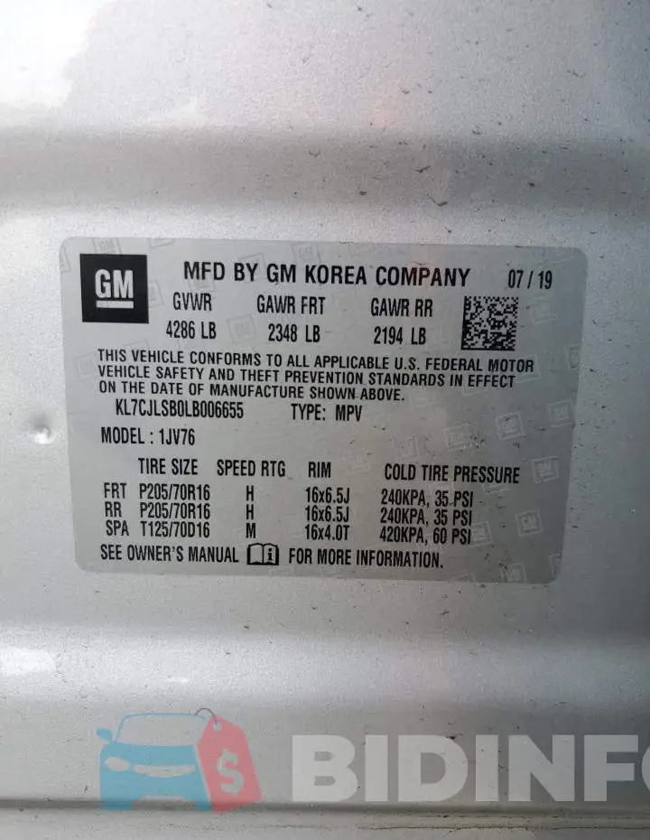 KL7CJLSB0LB006655 Photo# 12