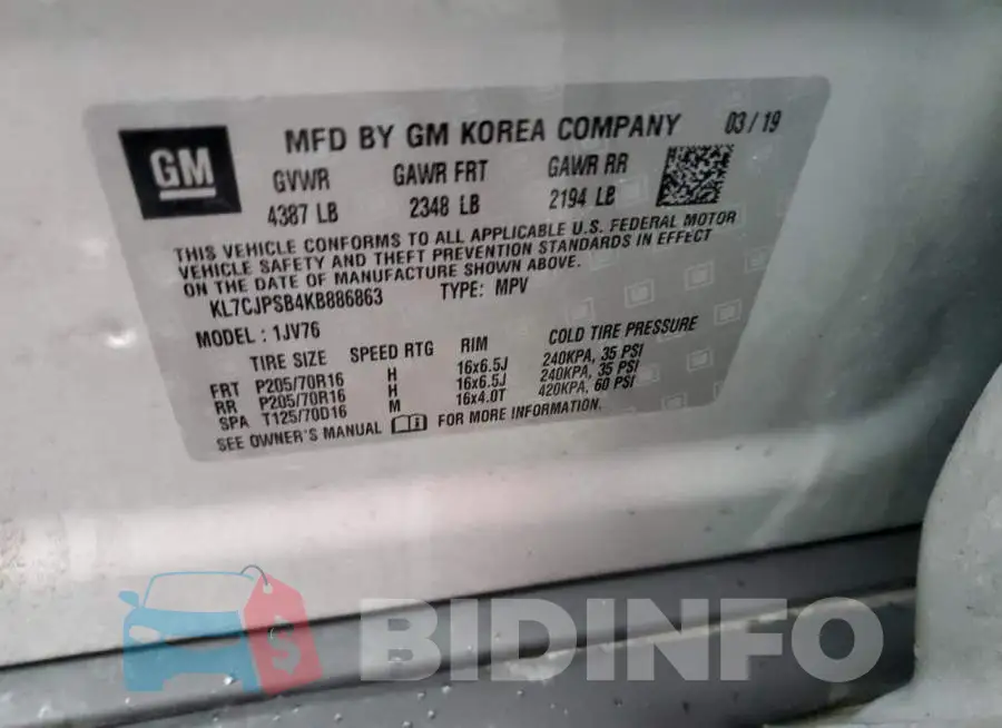 KL7CJPSB4KB886863 Photo# 13