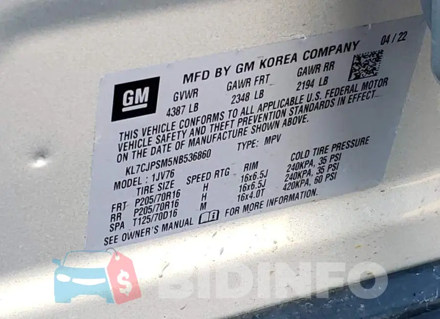 KL7CJPSM5NB536860 Photo# 13