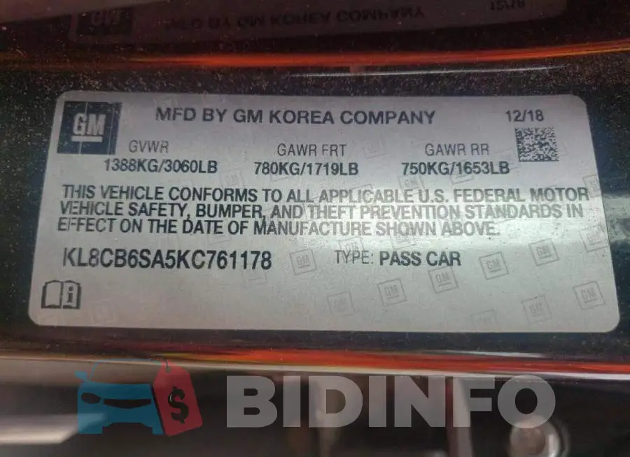 KL8CB6SA5KC761178 Photo# 10