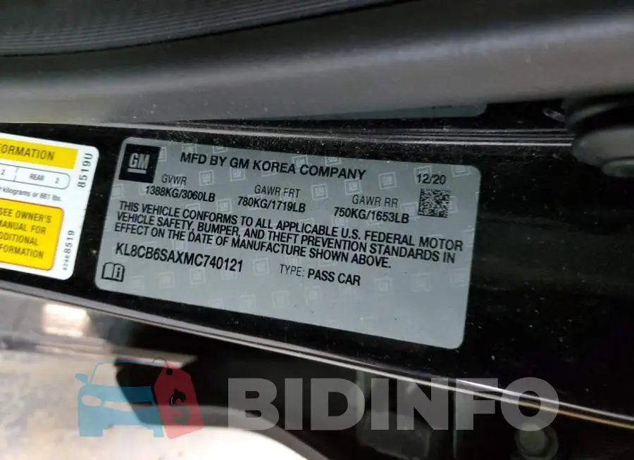 KL8CB6SAXMC740121 Photo# 12