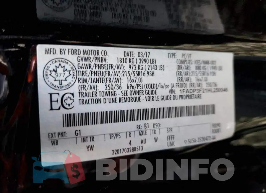 1FADP3F21HL250046 Photo# 12