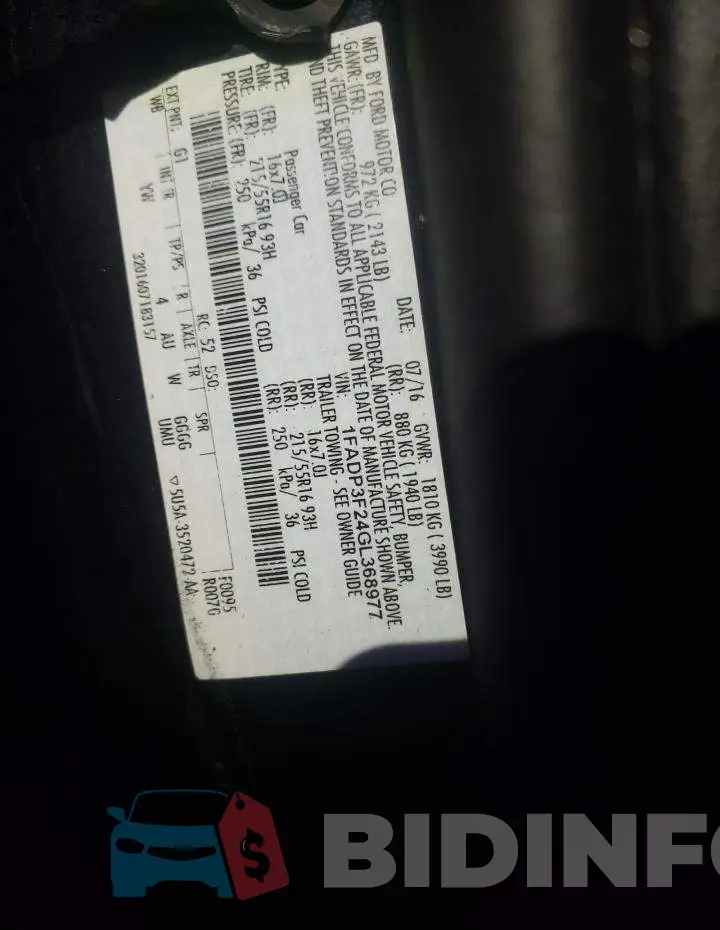 1FADP3F24GL368977 Photo# 13