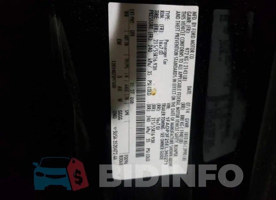1FADP3F25EL360271 Photo# 13