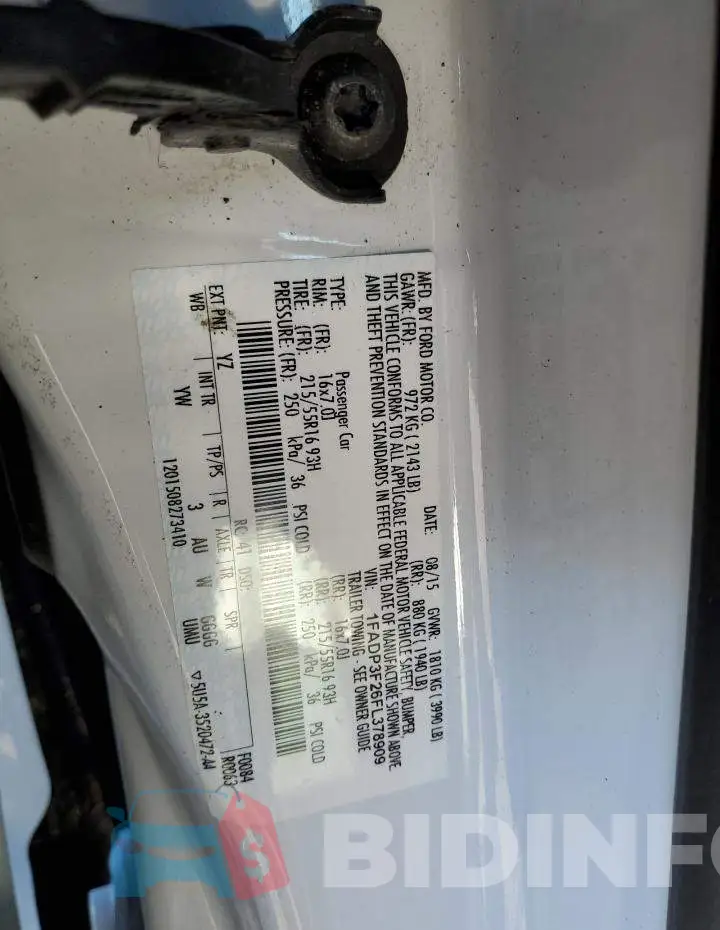 1FADP3F26FL378909 Photo# 12