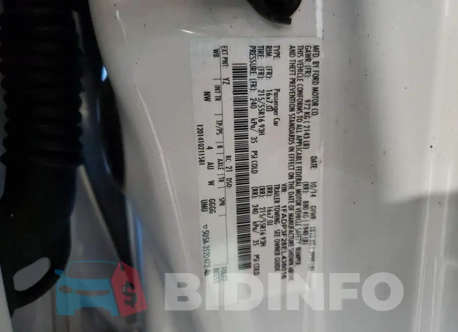 1FADP3F28EL436016 Photo# 12