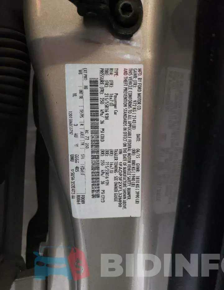 1FADP3F2XFL328899 Photo# 13