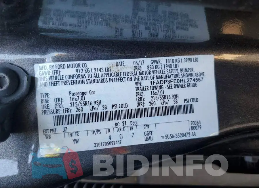 1FADP3FE0HL274557 Photo# 12