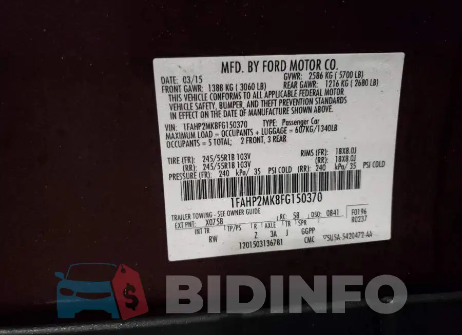 1FAHP2MK8FG150370 Photo# 12