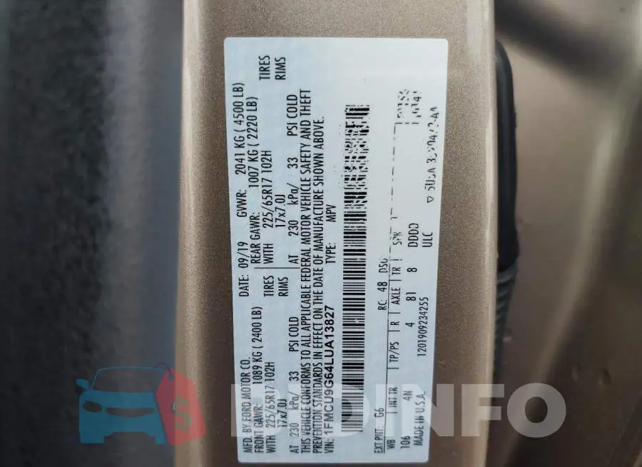 1FMCU9G64LUA13827 Photo# 13