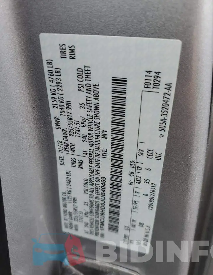 1FMCU9HD0JUB40469 Photo# 12