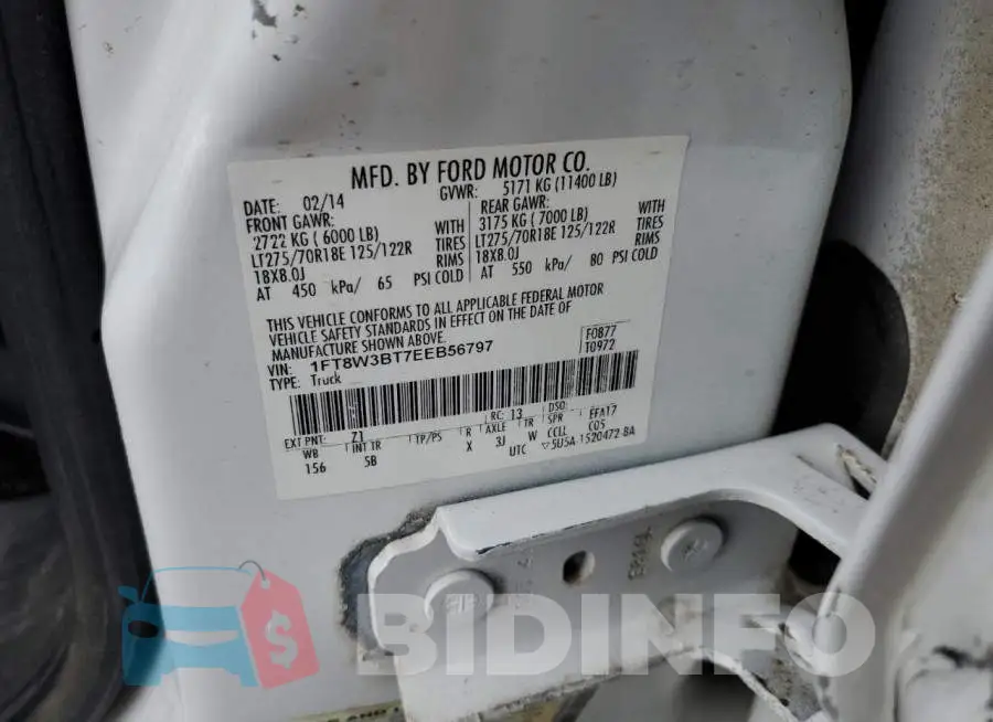 1FT8W3BT7EEB56797 Photo# 12