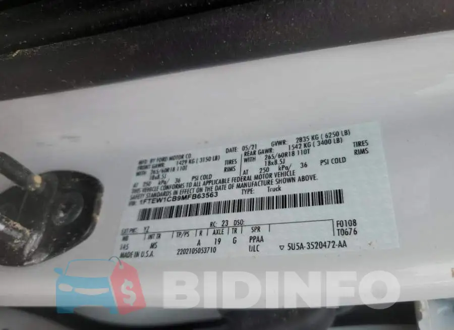 1FTEW1CB9MFB63563 Photo# 12