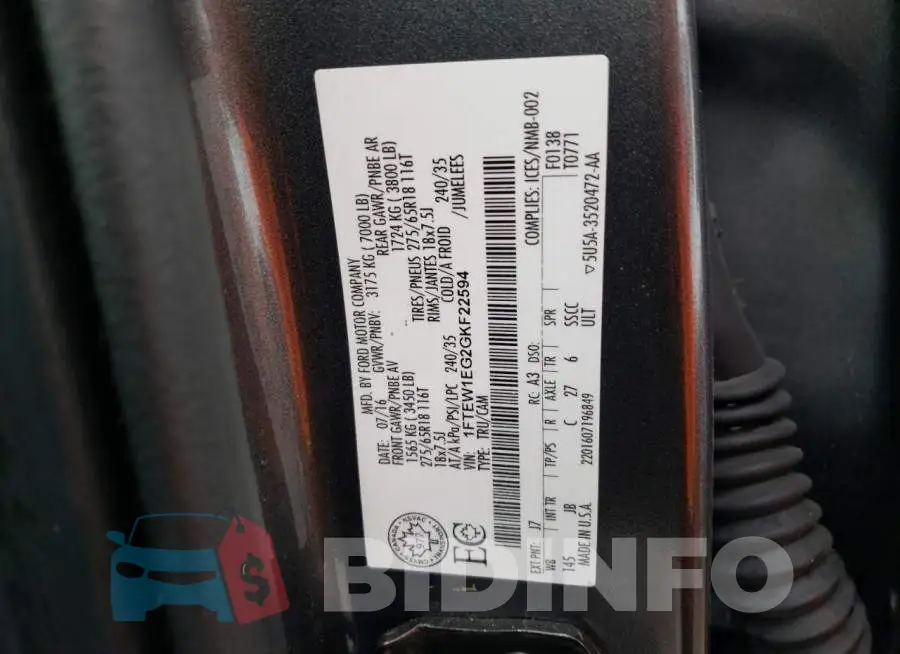 1FTEW1EG2GKF22594 Photo# 12