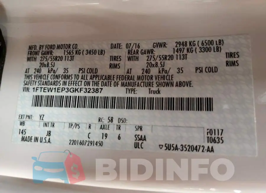 1FTEW1EP3GKF32387 Photo# 12