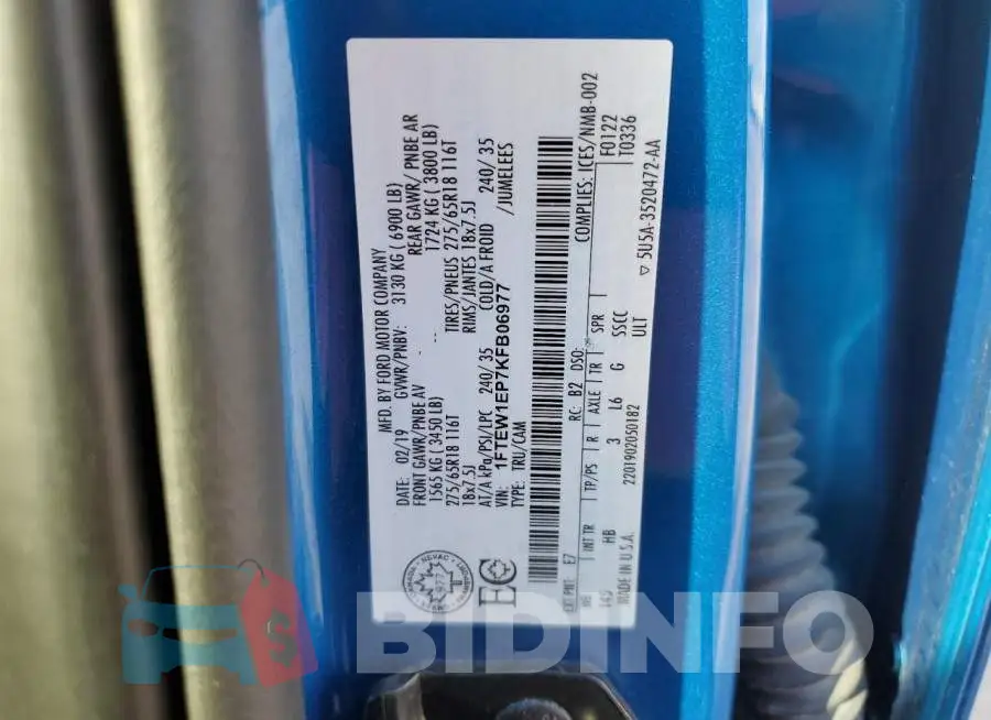 1FTEW1EP7KFB06977 Photo# 12