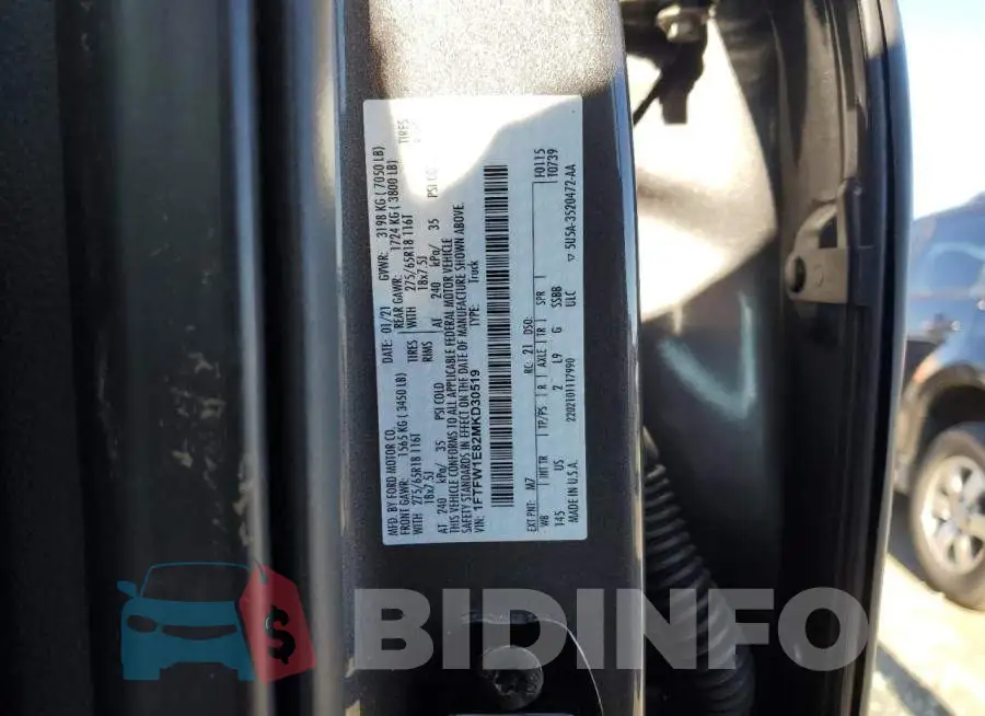 1FTFW1E82MKD30519 Photo# 12