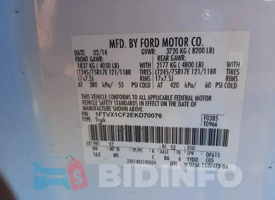 1FTVX1CF2EKD70076 Photo# 13