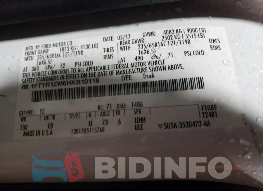 1FTYR1ZM6HKB10118 Photo# 12