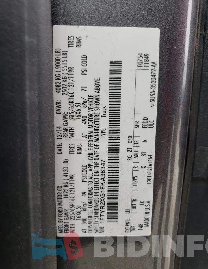 1FTYR2XG1FKA36347 Photo# 13