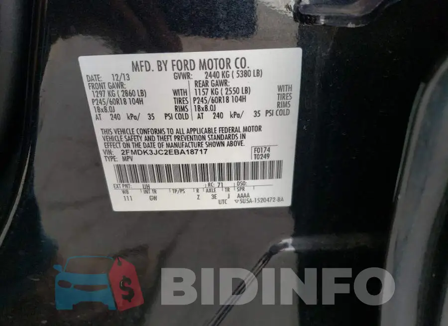 2FMDK3JC2EBA18717 Photo# 13