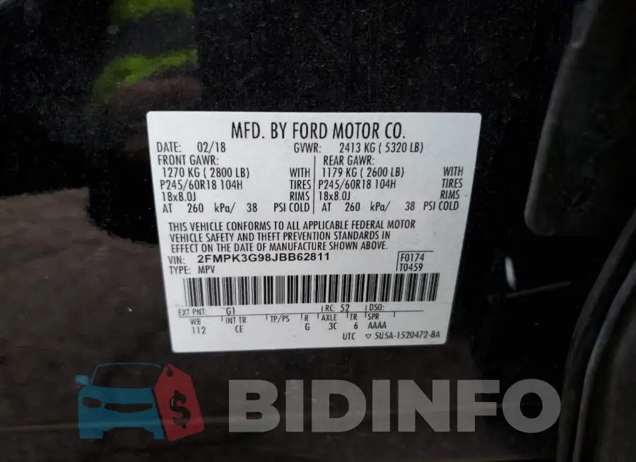 2FMPK3G98JBB62811 Photo# 10