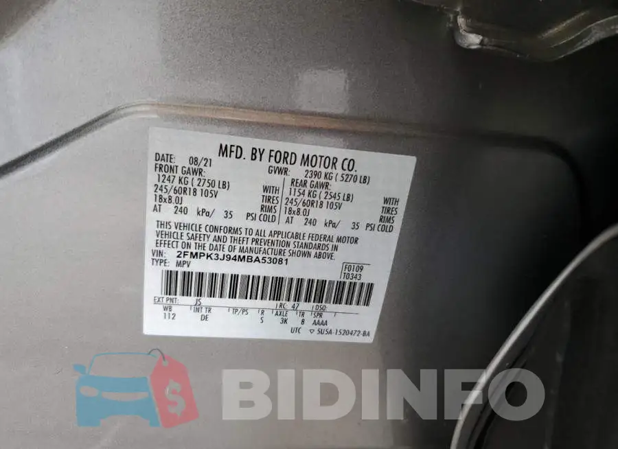 2FMPK3J94MBA53081 Photo# 13