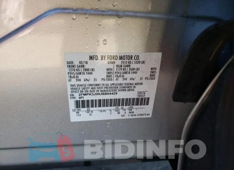 2FMPK3J99JBB64429 Photo# 12