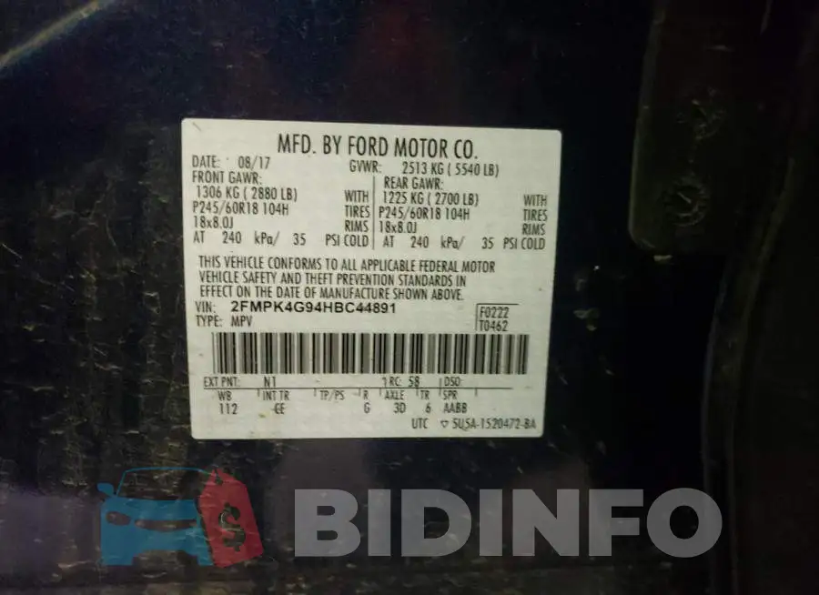 2FMPK4G94HBC44891 Photo# 14