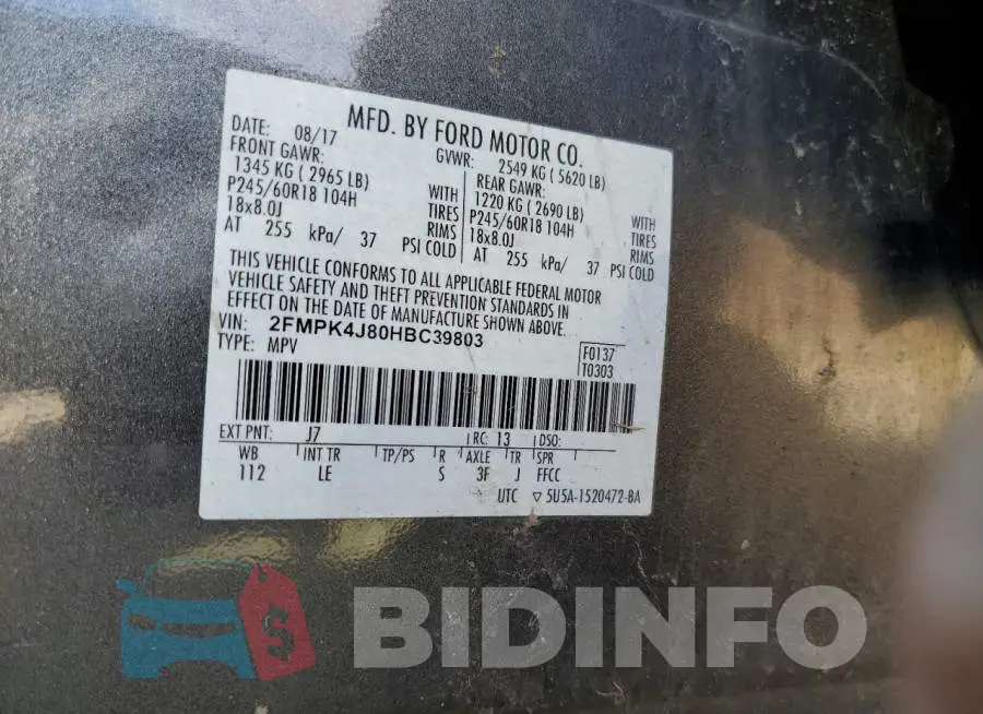 2FMPK4J80HBC39803 Photo# 12