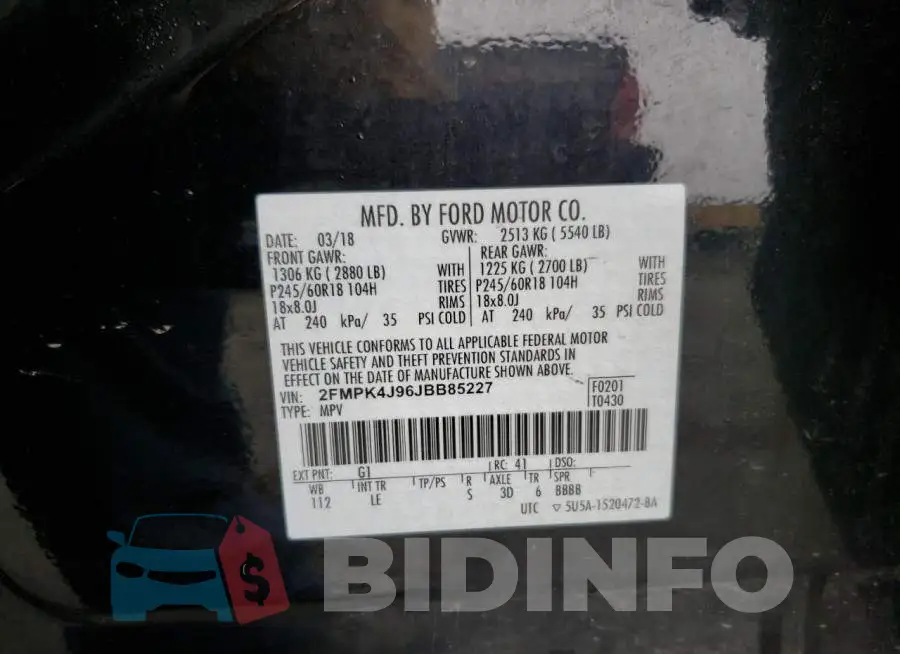 2FMPK4J96JBB85227 Photo# 12